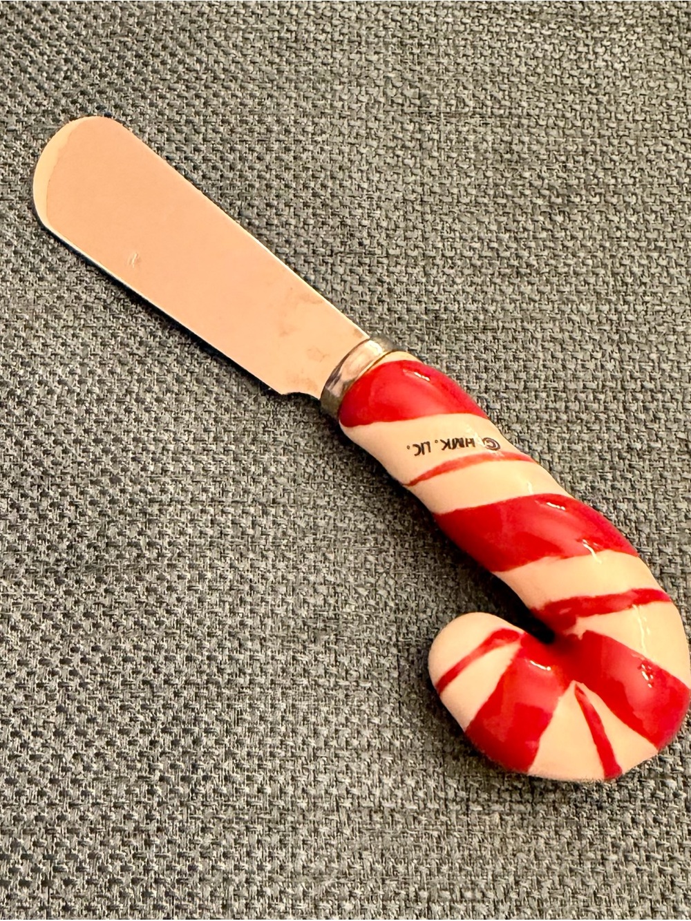 Hallmark Red & White Swirl Peppermint Candy Cane Cheese Dip Holiday Spreader